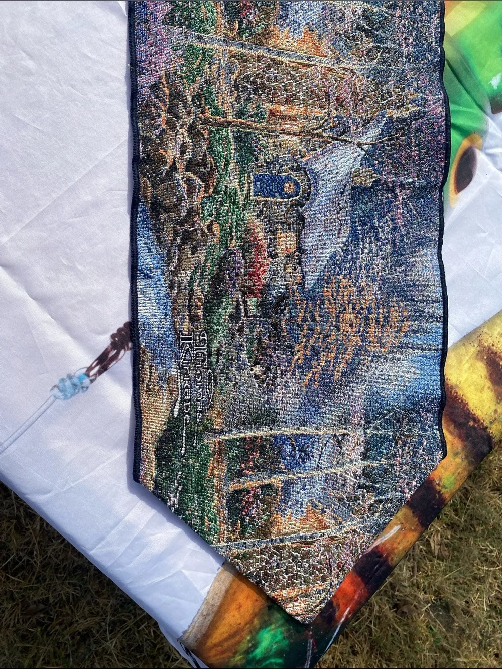 Vintage Thomas Kinkade Everett's Cottage Tapestry Table Runner 68